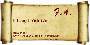 Fliegl Adrián névjegykártya